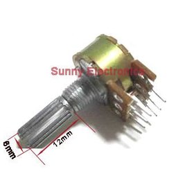 Free Shipping 100K OHM Linear Dual Taper Rotary Potentiometer B100K 100KB POT