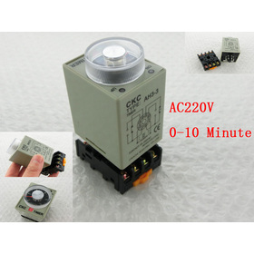 AH3-3 AC 220V Delay Timer 0-10 Minute Range Power On Time Delay Relay