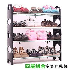 adjustable four layers shoe rack Stackable Folding shoe shelf Shoe Storage Rack space saver wholesale