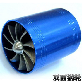 Free shipping F1-Z Supercharger Air Intake Fuel Saver Fan w/ Double Propeller - Blue high quality