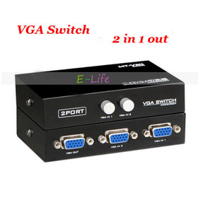 Metal Maxtor 2 Port VGA Switch LCD Monitor Switch 2 to 1 Selector Box 2 in 1 Vga Sharer free shipping