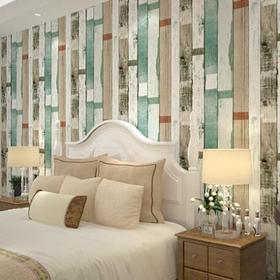 Designer realistic wood panel stripes wallpaper Embossed effect feature bedroom Children room home decor