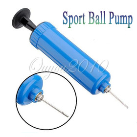 Portable Sport Soccer Football Basketball Volleyball Ball Compact Hand Air Pump Inflator Needle Adapter Blue Free Shipping