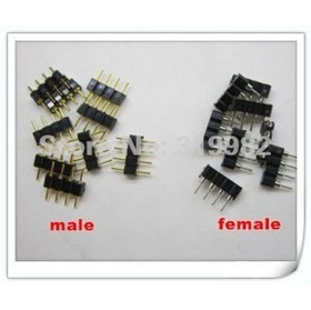 100pcs/package/lot 4pin RGB connector, pin needle, male type double 4pin, for LED RGB strip connector, free shipping