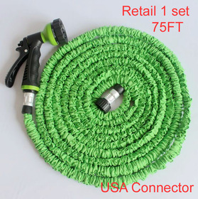 Free shipping Green color watering extendable hoses with spray for gardering car use TV040-75FT