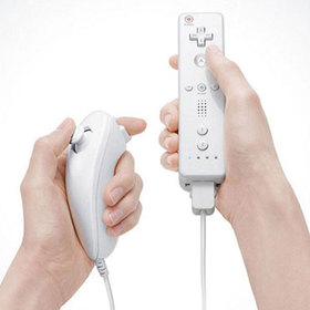 Játék fogantyú Wii kontroller combo Wii Remote + Nunchuk Controller for Nintendo Wii + tok fehér