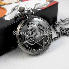 New Fullmetal Alchemist Edward Elric's Pocket Watch with chain Cosplay Anime boys Gift AE00069