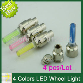 4pcs/lot LED Car Flash Tyre Wheel Valve Cap Light 4 Colors Bicycle LED drl Wheel Light daytime running light for Bike Motorcycle