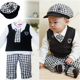 Boy Full 5 pcs Formal Suit Set Christening Outfit Wedding kids 1-4Y TYD4