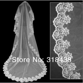 Free shipping hot sale HHS-8932 high quality Wholesale wedding veils bridal accesories lace veil bridal veils White/Ivory