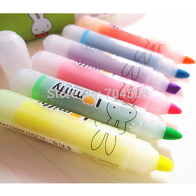 FD653 Stationery Sweet Rabbit Highlighter Writing Pens Marker 6 Colors /1 Set