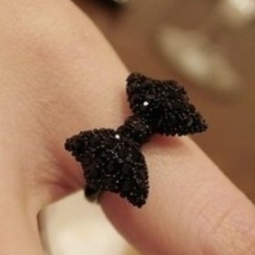 LZ ékszerek Hut R60 A 2014-es nagy divat Fekete Bow Állítható olcsó női gyűrű