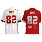 Free Shipping American football Kansas City #82 Dwayne Bowe White Red Team Color Game Jersey-Men Size S-XXXL,can mix order