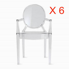 6 X Philippe Starck Stil Louis Ghost Sessel Klar