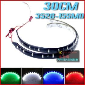 HotSale 10pcs/lot 30cm 15 SMD 3528 Bijela / Crvena / Plava boja vodootporna fleksibilna LED Strip 30cm Duljina automobila Strip # fe