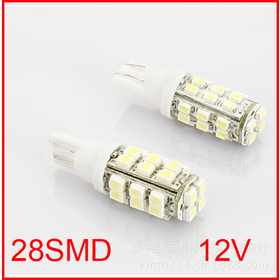 HotSale NEW al por mayor 10pcs T10 28SMD 28LED 1210/3528 de alta energía del coche de 168 194 W5W Blanco 28 SMD LED brillante Bombilla de la lámpara 12V