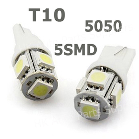 HotSale nagykereskedelmi 100db autó LED lámpa T10 5SMD 5 SMD 5LED fehér lámpa W5W 194 5050 SMD 5 LED fehér izzók