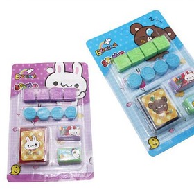 Free Shipping!!Wholesale,Photo Color/Novelty Eraser/Cartoon rubber eraser/Lovely Seal rubber belt inkpad 6-11