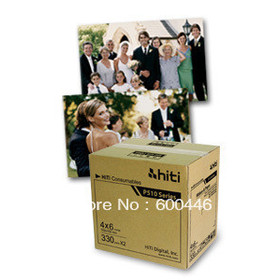 fre shipping 100% P510S photo paper 4 * 6 330 sheet photo paper,2 roll YMCO ribbon can printed 330 photo 2 box/lot