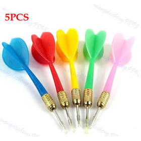 5PCS Color Plastic Wing Darts Needle Kids Tone Dart Steel Brass Throwing Tip Toy