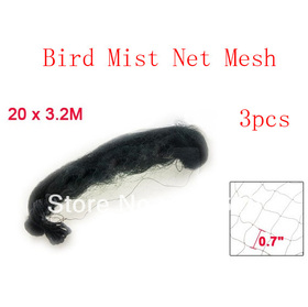 Orchard Black 20 x 3.2m Meshy Enclosure Anti Bird Net 3pcs