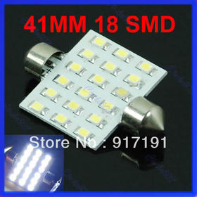 Free Shipping Quickly Delivery 2pcs/lot 41mm Festoon Dome 18 SMD LED Car Interior Bulb Light Lamp White