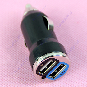 New Mini Bullet Dual USB 2 Ports Car Charger Adaptor For iS -PY