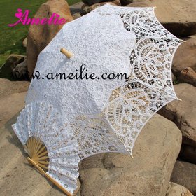 Free Shipping Lace Fan And Wedding Umbrella Lace Parasols