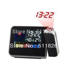 Freeshipping Cheap Digital LCD Screen LED Projector Alarm Clock Mini Desktop Multi-function Weather Station Dropshipping 8783