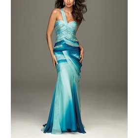 100% Silk Fabric Heavy Beading and Pleat Handwork One Shoulder Prom Dress OL102024