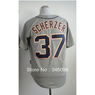 Free Shipping,Cheap Sale,#37 Scherzer Gray Men's Baseball jersey,Embroidery and Sewing Logos,Discount Activewear