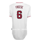 Free Shipping,Cheap Sale,#6 Freese Men's White 2014 New Baseball jerseys,Embroidery and Sewing Logos,