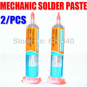 Free shipping 2013 New 2PCS/Lot 100% Hong Kong MECHANIC BGA Solder Flux Paste Soldering Tin Cream Sn63/Pb37 25-45um XG-40 10CC