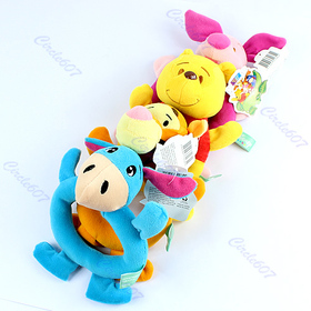 Free Shipping Animal Model Catoon Hand Bell Ring Rattles Kid Plush Soft Toys