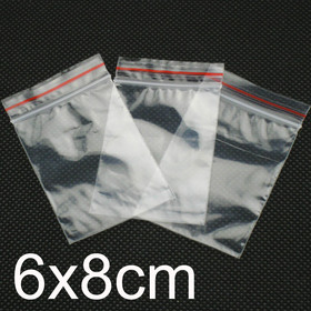 6x8cm Clear PE bag, resealable Poly bag,zipper bag