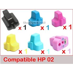 6 pcs New Compatible ink cartridge for Photosmart Printer D7145 D7155 D7160 D7260 C6240 C6180 02/02XL