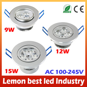 9W 12W 15W Ceiling downlight LED lamp Recessed Cabinet wall Bulb 85V-245V for home living room illumination 3pcs/lot
