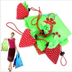  Colorful Strawberry Fold Shopping bag Small practical handbag Travel outdoor Easy carry Storage reusable bags