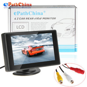 4,3 hüvelykes TFT LCD Mini 2 csatorna Video bemenet Parkoló Tolató Monitor Autó monitor Visszapillantó Reverse Camera DVD VCD
