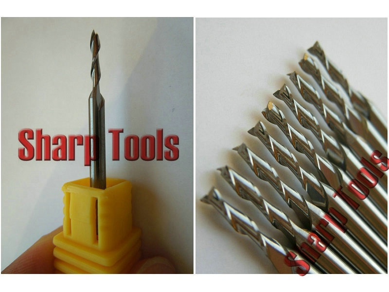 10pcs Carbide endmill one single flute spiral CNC router milling bits 4mm x28mm