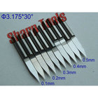 Tip-0.1, 0.2, 0.3, 0.4, 0.5MM 30 Angle 10pc/set PCB CNC Router V Bit Tungsten Carbide Cutters,3D Router Cutters for Wood Carving