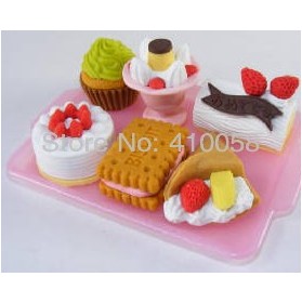 Freeshippin Kawayi japanese school stationery food eraser,biscuits ,candies,25 pieces per parcel,