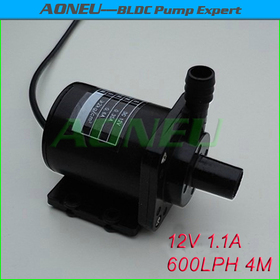 AN40A-1240, 600LPH 12V DC Brushless Mini víz Szivattyú CPU Hűtés / Solar Fountain / Kerti víz funkció / víz ágy, kerámiatengely