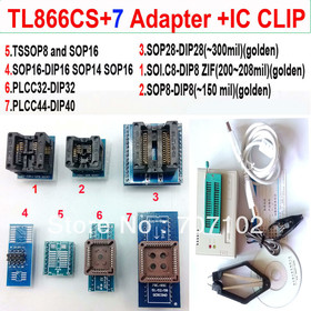 TL866CS Programmer +7 adapters+ IC clamp TL866 Programmer tl866cs PIC Bios 51 MCU Flash EPROM programmer Russian English Manual