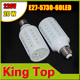 20W AC220V 60Leds Bulb Light SMD Light Flare-lamp Better Thermal Bulb Lamp Lighting Warm White/White E27-5730-60LEDs 1Pcs/Lot