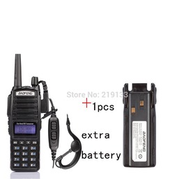 baofeng uv-82 dual PTT 5W 136-174/400-520MHz 128 ham radio+ extra 2800mAh battery