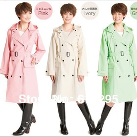 Fashion women have belt dust coat raincoat/ rainwear woman hooded poncho high quality EVA material 2013 new Free shipping