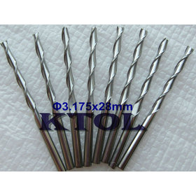 3.175x28mm 2 Spiral Flutes Tungsten Carbide Bit Tools for Wood Milling Machine, China CNC Router Bits Endmill Cutting Tools Kits