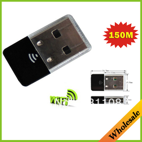 Nagykereskedelmi Dropshipping 150M Mini 2,4 GHz-es USB WiFi vezeték nélküli hálózati hálózati LAN kártya adapter belső antennával