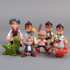 Anime Cartoon Jake and The Neverland Pirates PVC Action Figure Toys Dolls 8pcs/set Child Toys Gift Free Shipping DSFG141